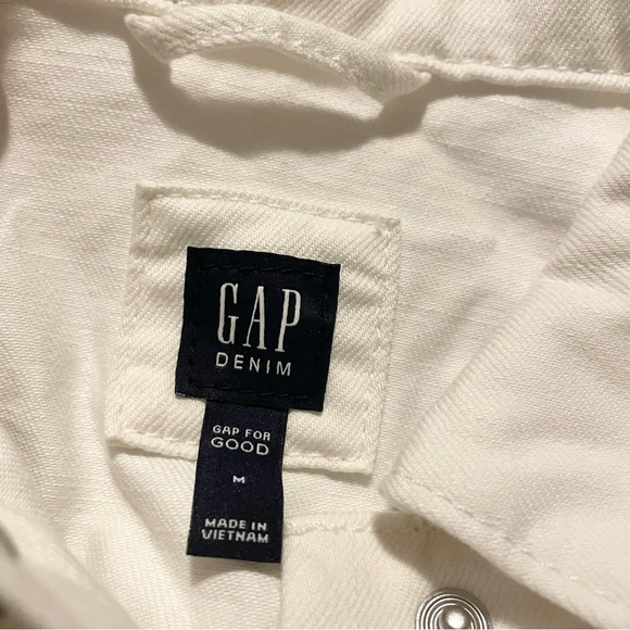 GAP Kids White Denim Jacket Size Medium - Picture 4 of 16